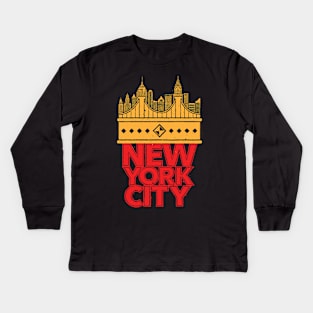 New York City - Skyline Kids Long Sleeve T-Shirt